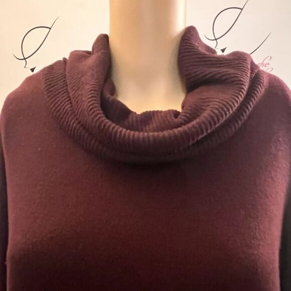 Apt 9. Sz PL. Maroon Cowl Turtleneck Soft Long Slv Sweater. Rayon Blend. B113 - Picture 4 of 5